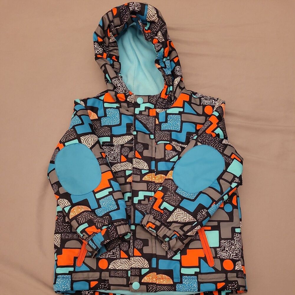 Cat & Jack Multicolor Geometric Design Hooded Jacket Full Zip Pockets Kids 4T